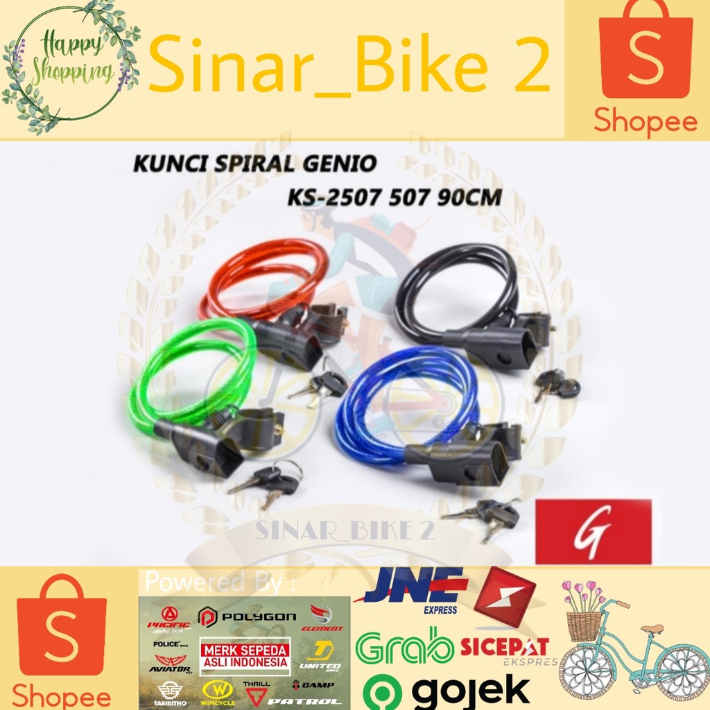 Kunci Sepeda Spiral Kecil Genio Ks 2507