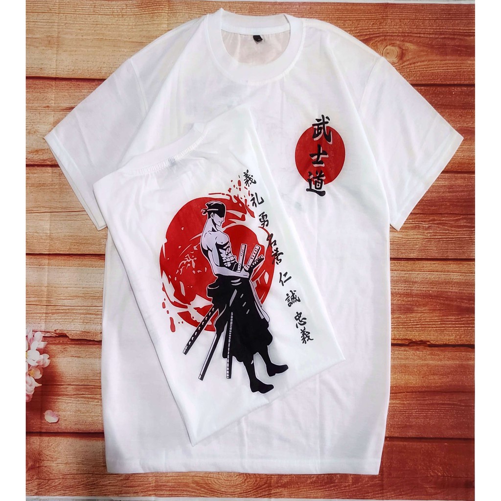 KAOS DISTRO PRIA SAMURAI WUSHIDAO PEDANG HITAM JEPANG ZORO