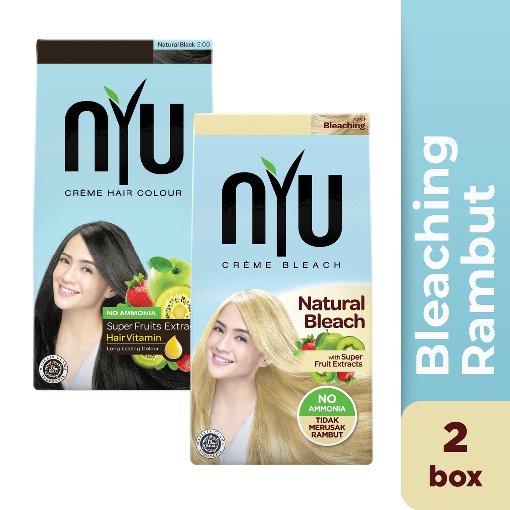 NYU Creme Hair Colour Natural Bleach + Natural Black - Bleaching Rambut