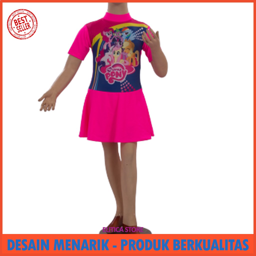 Baju Renang Anak Cewek Ukuran S, M, L dan XL RK-AK-G-018-PINK C2U7