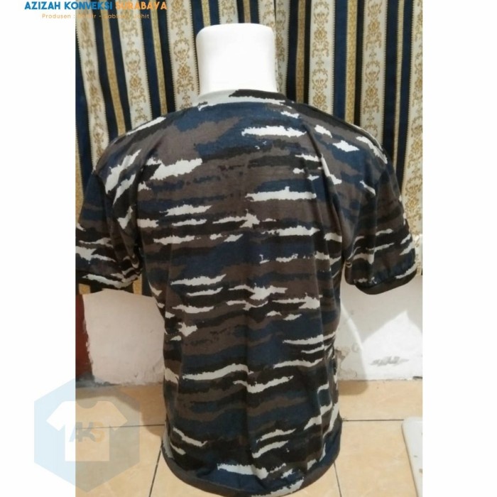 kaos loreng tni al pendek - Biru Army, all size