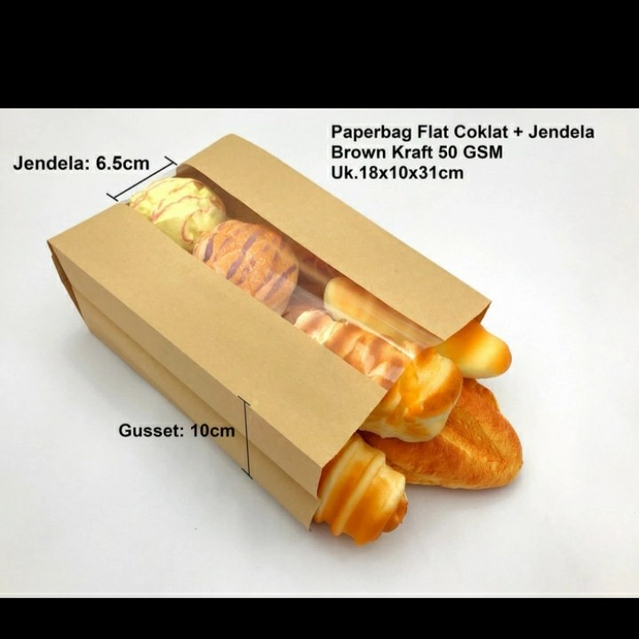 

kantong kertas roti / kue 18x10x31 (XL)