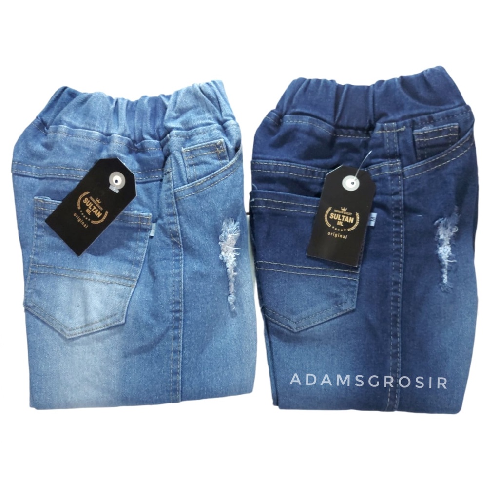 Celana Panjang Soft Jeans Ripped PREMIUM / Celana Jeans Anak Ripped 1-6 Tahun