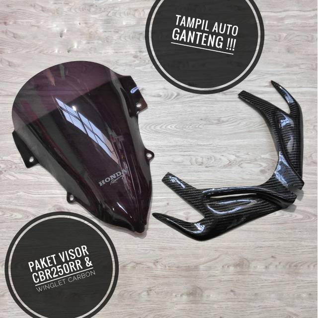 WHINSIELD CBR 250RR WINGLET CARBON CBR250RR KACA DEPAN CBR 250RR MIKA WINGLET CARBON CBR 250RR