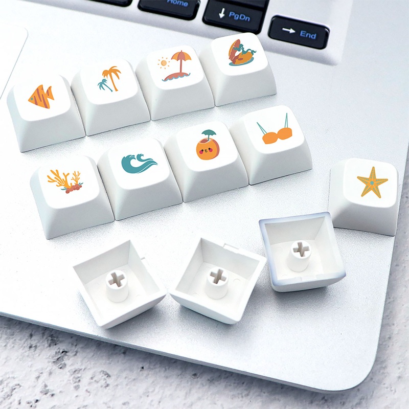 12pcs Keycaps 12 Tombol Bahan PBT Motif Cherry Untuk Keyboard MX