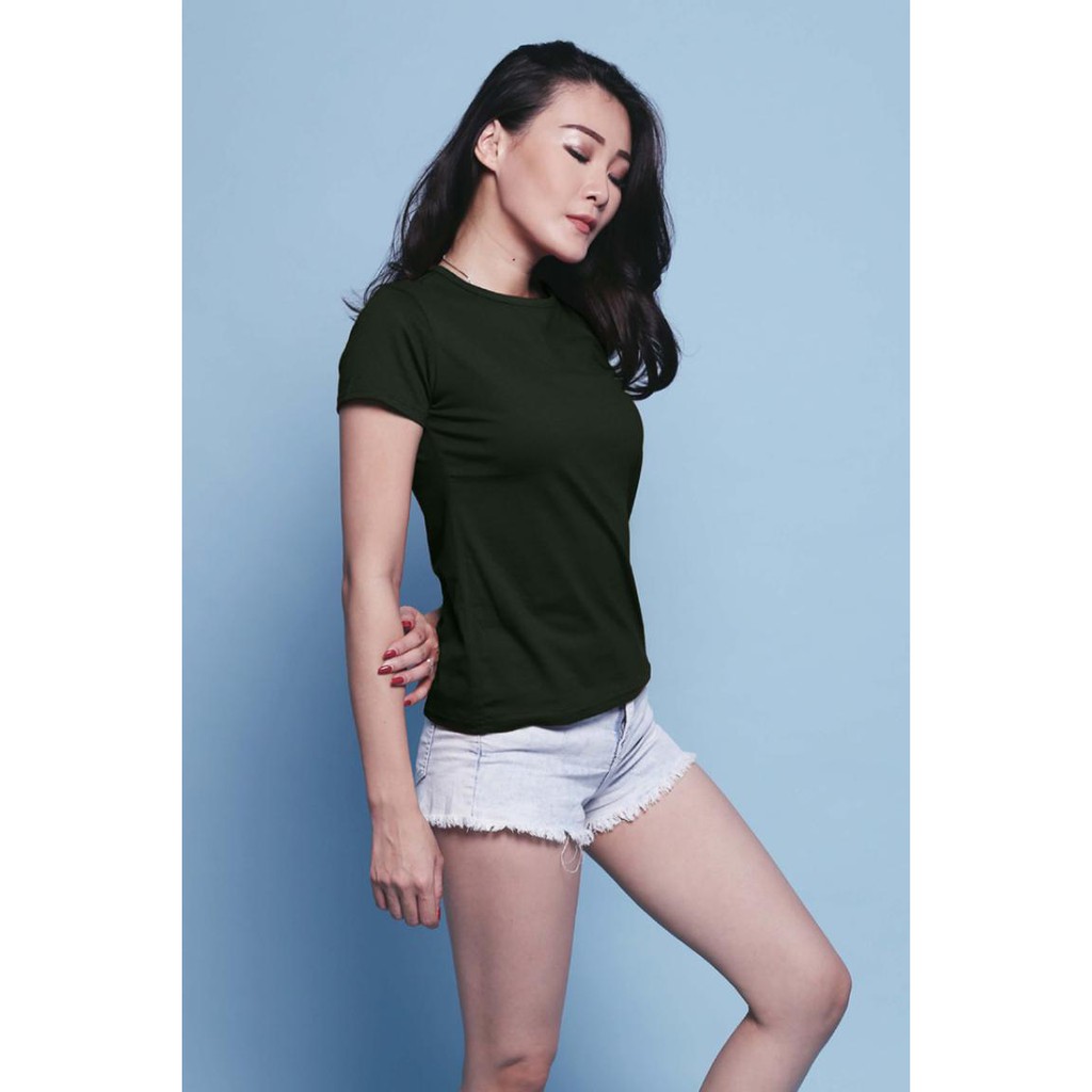 JANE COLLECTION || Atasan Wanita Kaos Polos Oblong Dingin Wanita Katun XL O Neck Slim Shirt