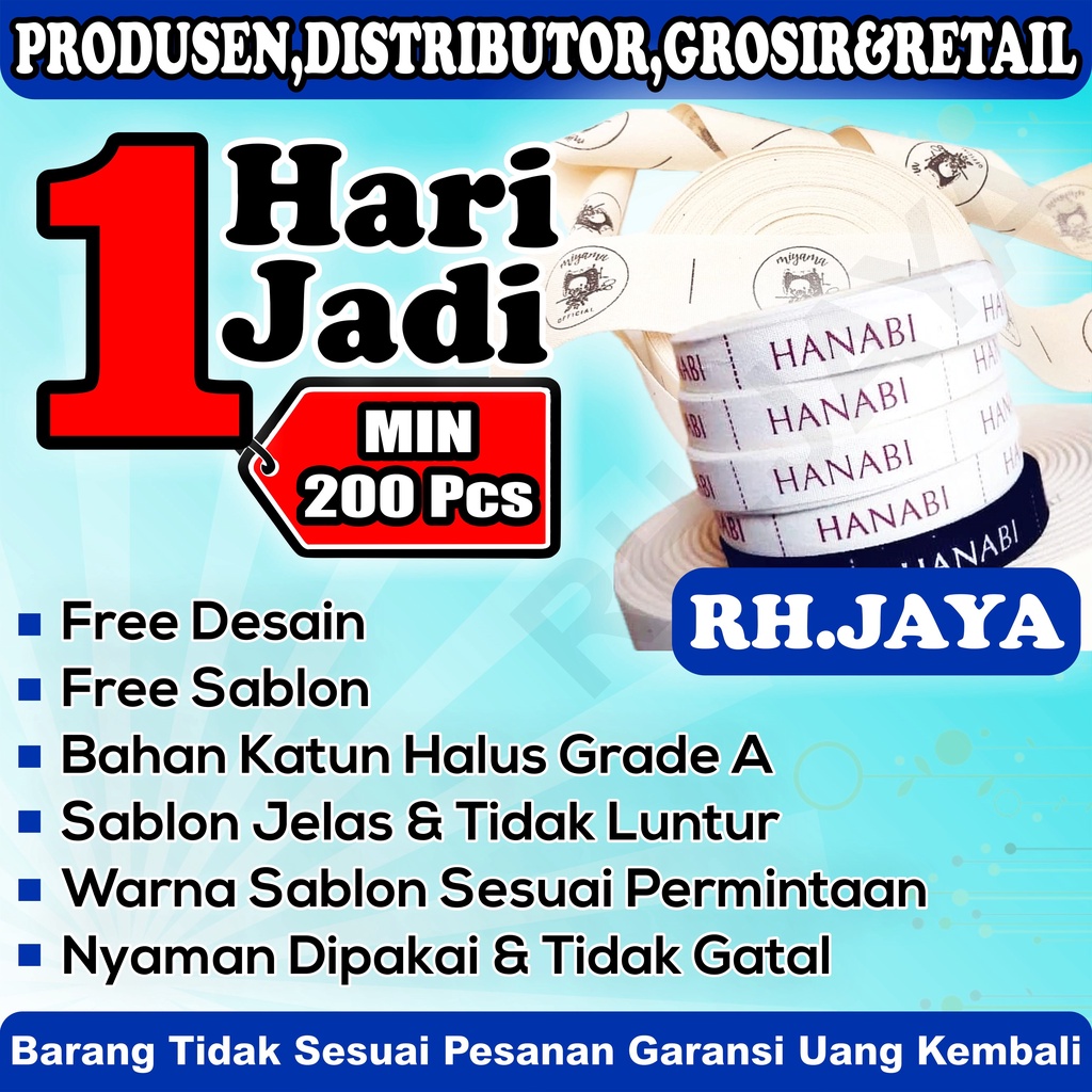 LABEL BAJU | LABEL HIJAB FREE DESAIN (Bahan Katun)