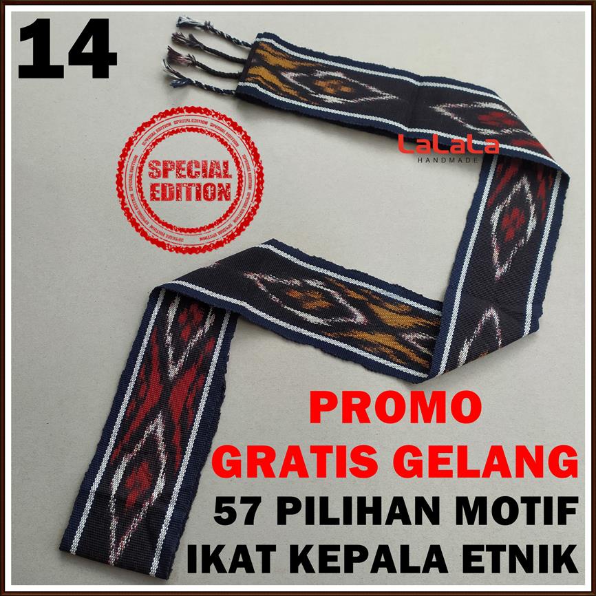 Ikat Kepala Tenun Etnik Motif Dayak Kalimantan Toraja Sumba Lombok Kain PROMO TERMURAH-5