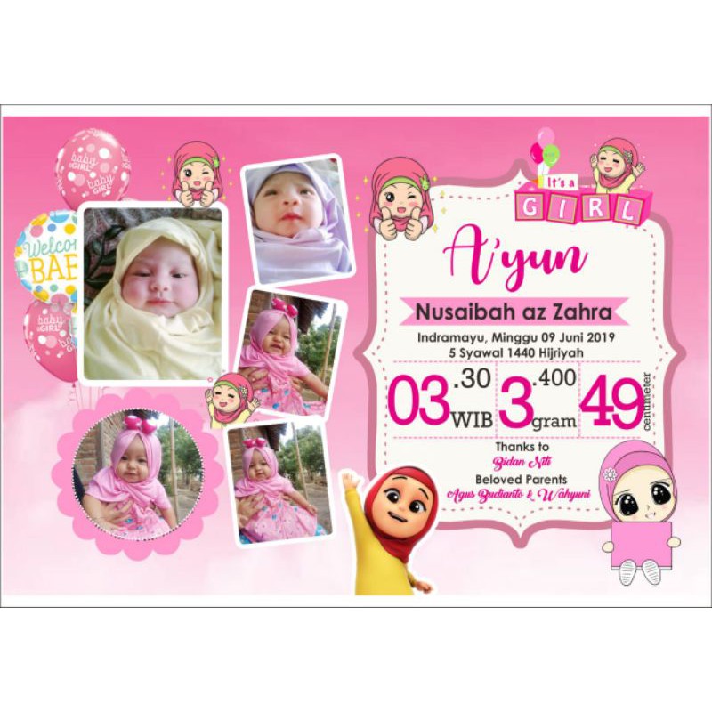 Biodata Bayi - Kado Bayi - Baby Bio Kado Lahir Bayi (8RP (21x30cm)-5