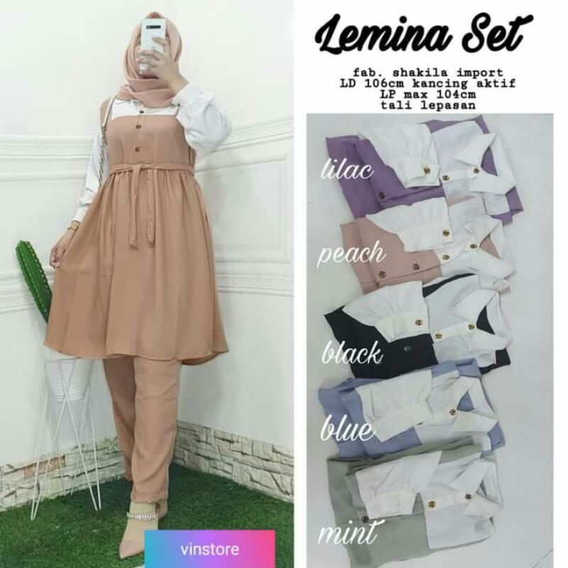 Setelan Wanita Lemina set bahan Shakila Import