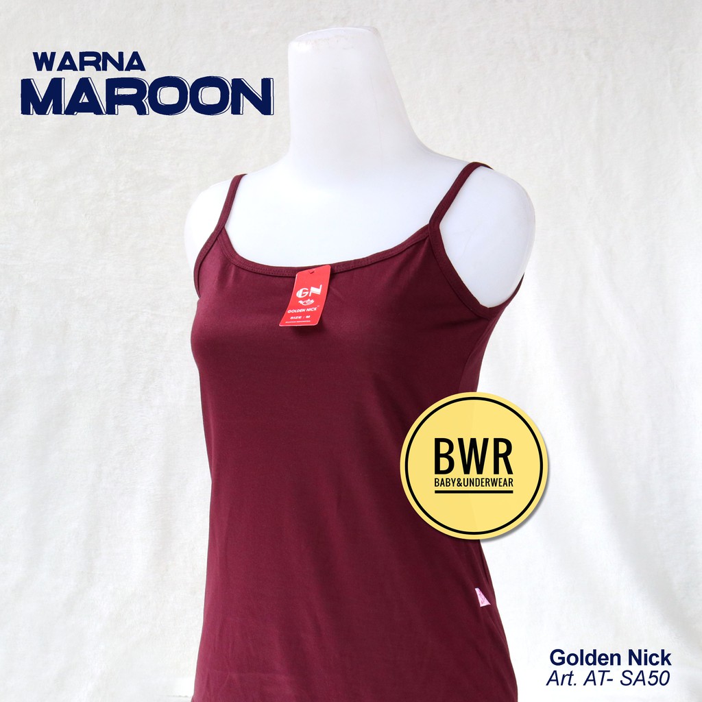 TANGTOP Golden Nick AT- SA50 Tali KECIL | Kaos Tank Top Wanita Singlet Warna KECIL - Bwr