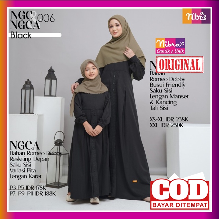 Gamis Couple Ibu Dan Anak Perempuan Hitam Putih Baju Gamis Dress Dres Couple Cople Ibu Dan Anak Wani