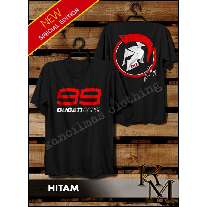 KAOS LORENZO 99 DUCATI CORSE SPARTAN MOTOGP WARNA HITAM