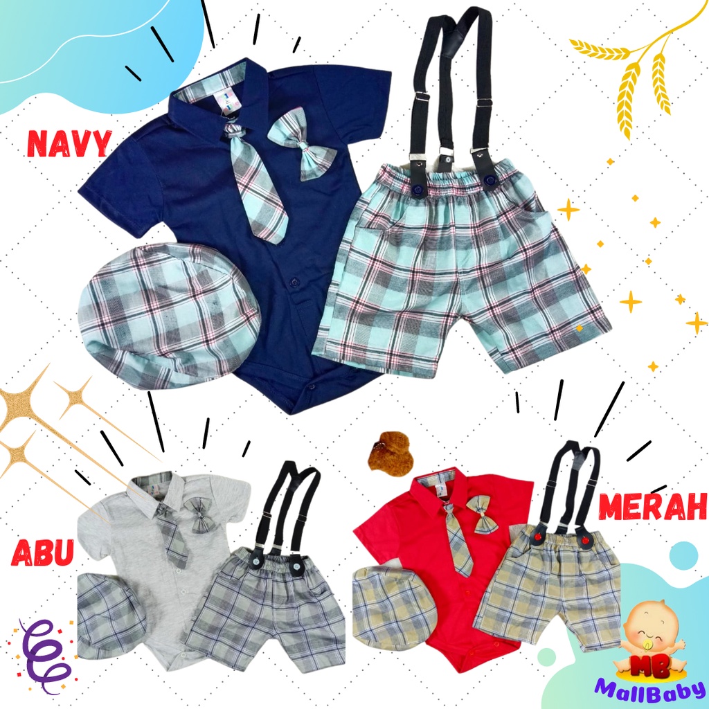 Baju Bayi Laki Laki 0 3 6 9 12 Bulan Setelan Jumper Anak Bayi Cowok Tuxedo Jas Bayi Topi Suspender