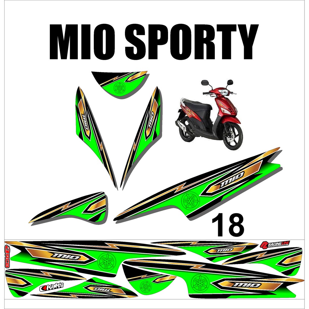 Stiker Sticker Striping Motor Variasi Yamaha MIO SPORTY Racing Murah Desain DS MIO - 18
