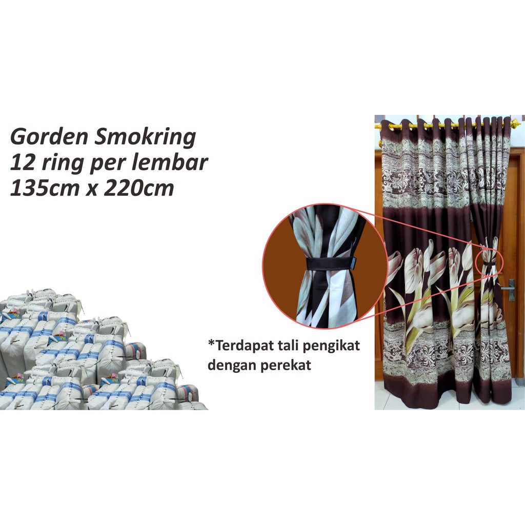 Ready lagi promo!!! Gorden Smokring Besar Homemade Produksi Sendiri Gorden 12 Ring