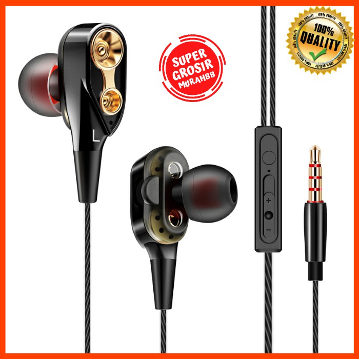 Earphone QKZ Dual Driver HiFi dengan Microphone QKZ-CK8