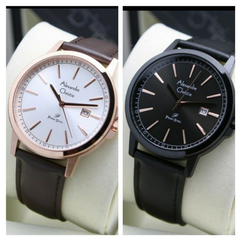 Jam Tangan Pria Merk Alexandre Christie Ac 1014 Leather Original Garansi Resmi