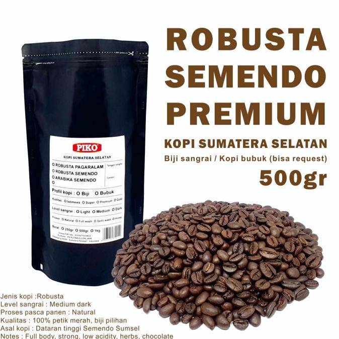 

[ COD ] KOPI ROBUSTA SEMENDO PREMIUM PETIK MERAH 0,5 KG BIJI KOPI BUBUK TERUJI Kode 642