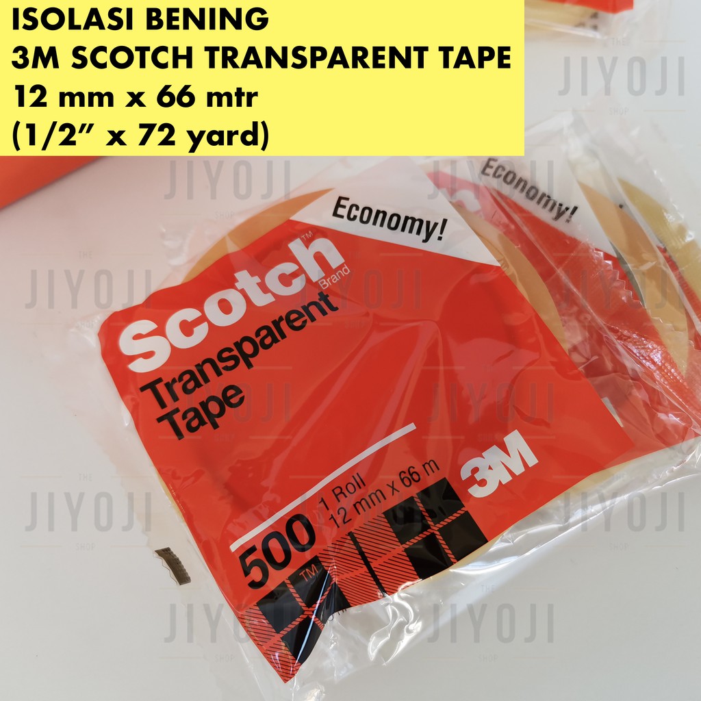 

Isolasi Bening 3M Scotch Transparent Tape 500, 12mm X 66M Selotip