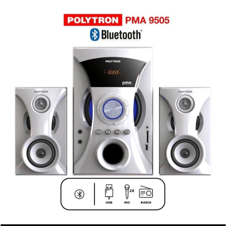 Speaker Aktif Multimedia Polytron pma 9505/Salon Aktif Polytron Super Bass pma 9505/Speaker Box Bluetooth Bass Polytron Model Terbaru Original
