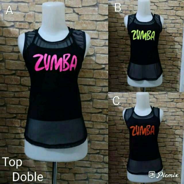 Baju Senam Zumba  Jaring Transparan + Dalaman