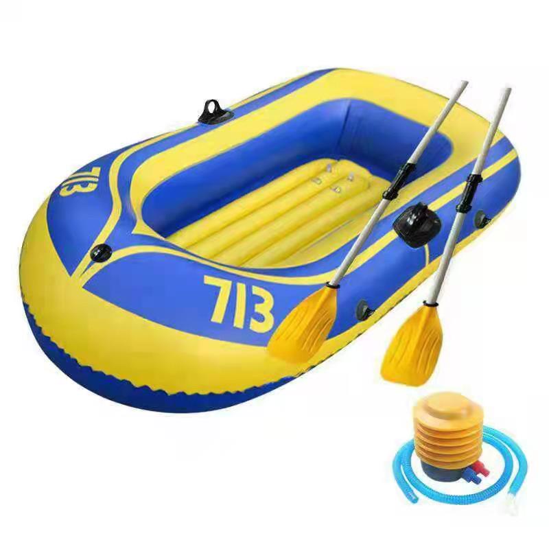 Perahu Mancing Perahu Karet Dayung Olahraga Air Inflatable Fishing Boat Free 2 Dayung Bahan PVC Tebal Anti Bocor