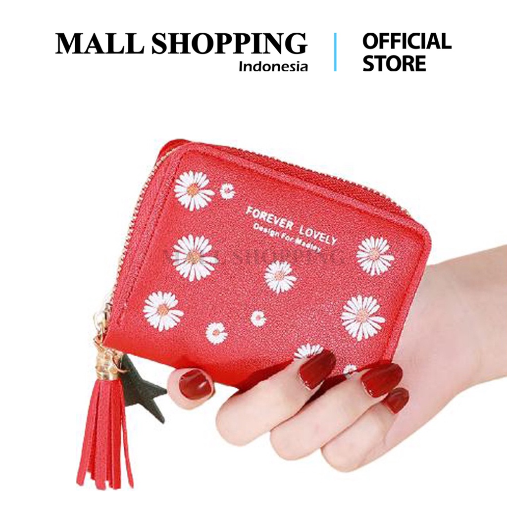 (COD) Dompet Kartu Wanita Dompet Motif Bunga Dompet Mini Q32 MALL SHOPPING