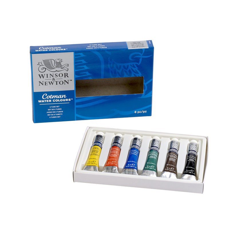 Winsor &amp; Newton - Cotman Watercolours set of 6x8ml Tubes