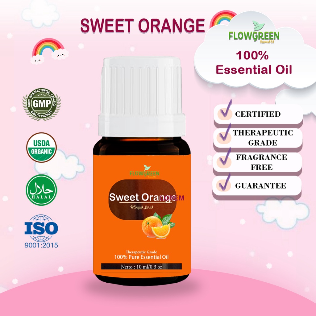 FLOWGREEN SWEET ORANGE ESSENTIAL OIL AROMA TERAPI DIFFUSER HUMIDIFIER OIL