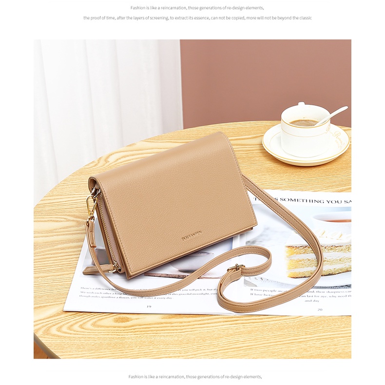 Bostanten Tas Wanita 3in1 Tas Selempang Tas Bahu Tas Clutch Warna Solid