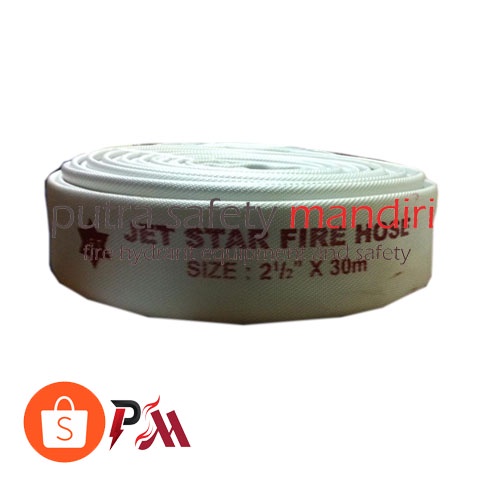 JETSTAR FIRE HOSE CANVAS PUTIH SIZE 2,5 INCH X 30 METER SELANG PEMADAM KEBAKARAN DAMKAR HARGA MURAH