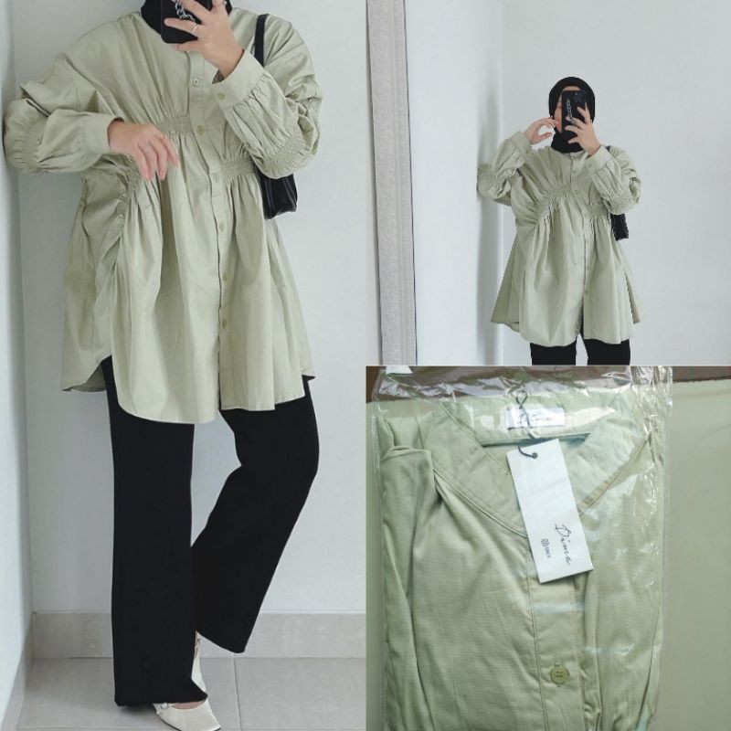 Kemeja // Blouse // Ziu Top Sage Green by DIMA HF