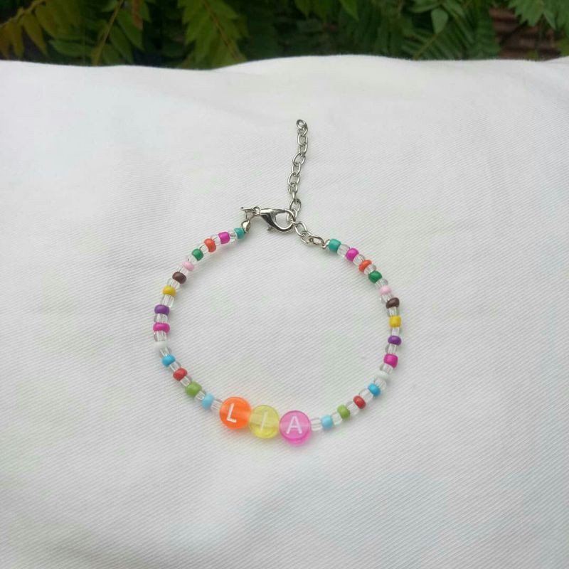 Gelang custom nama //custom bracelet // custom beads bracelet