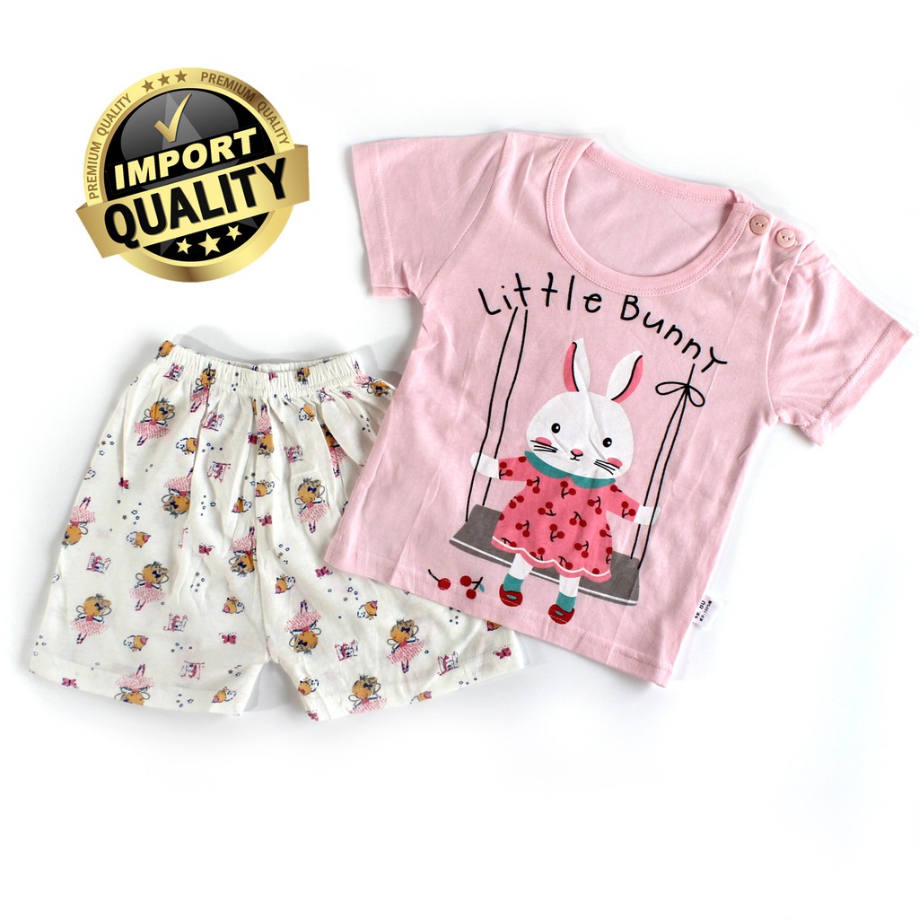 Setelan Anak Bahan Katun Usia 1-4 Tahun Baju Anak gambar Lucu Baju Setelan Anak Murah Bahan Katun