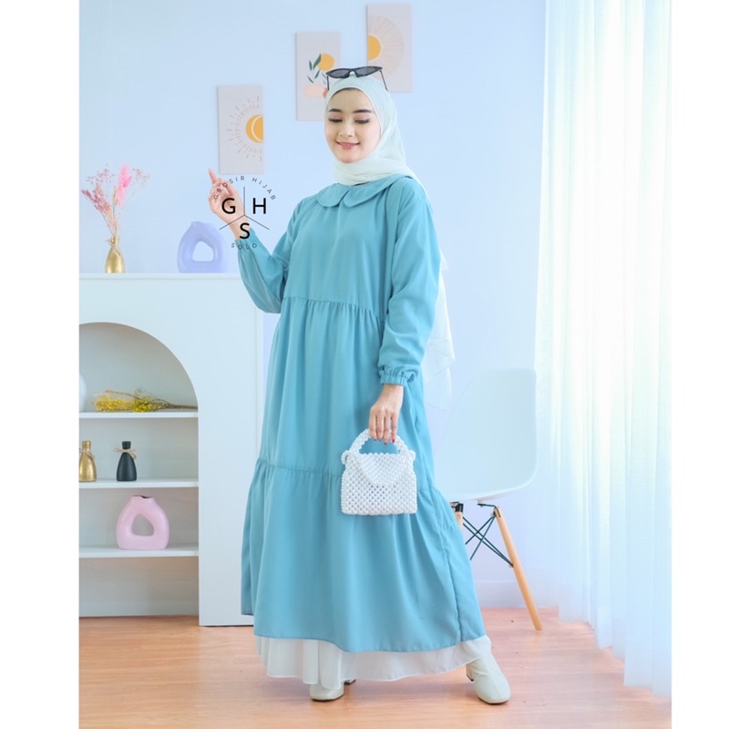 (MGA) GAMIS MIDI SAFEINA OVERSIZE RUFFLE DAILY BUSUI DRESS WOLFIS