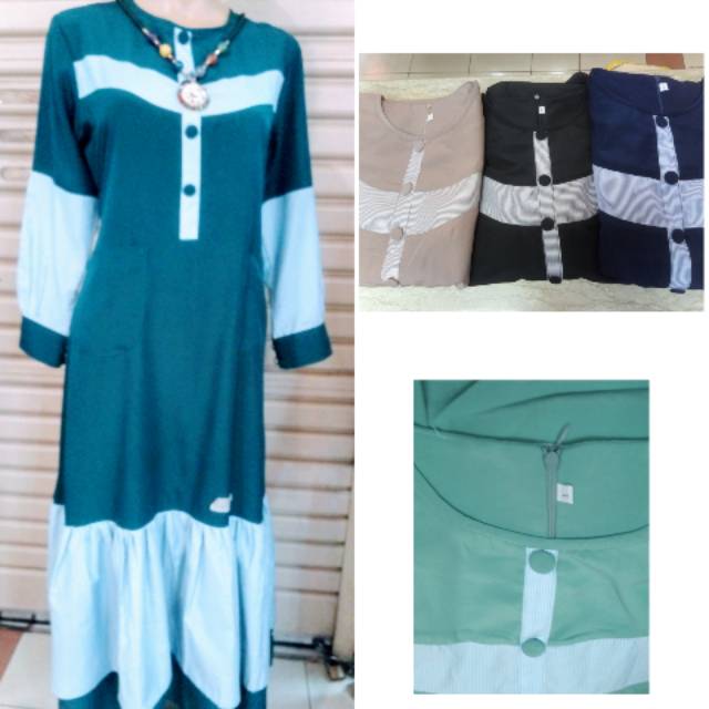 Gamis kombinasi salur