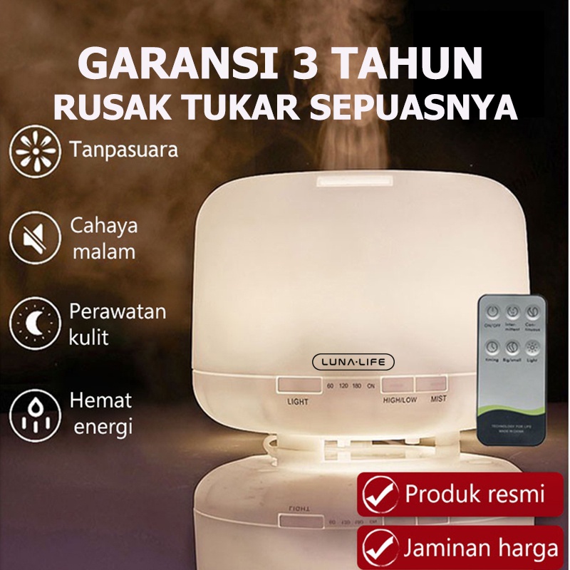 Luna Aroma Diffuser Humidifier GARANSI 3 TAHUN OFFICIAL Air Purifier LED Difuser With Remote