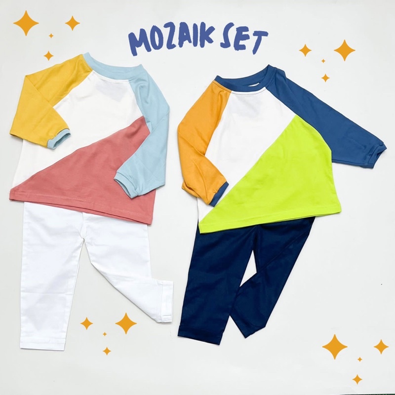 Heyminime MOZAIK SET Setelan Panjang Unisex 1-4thn