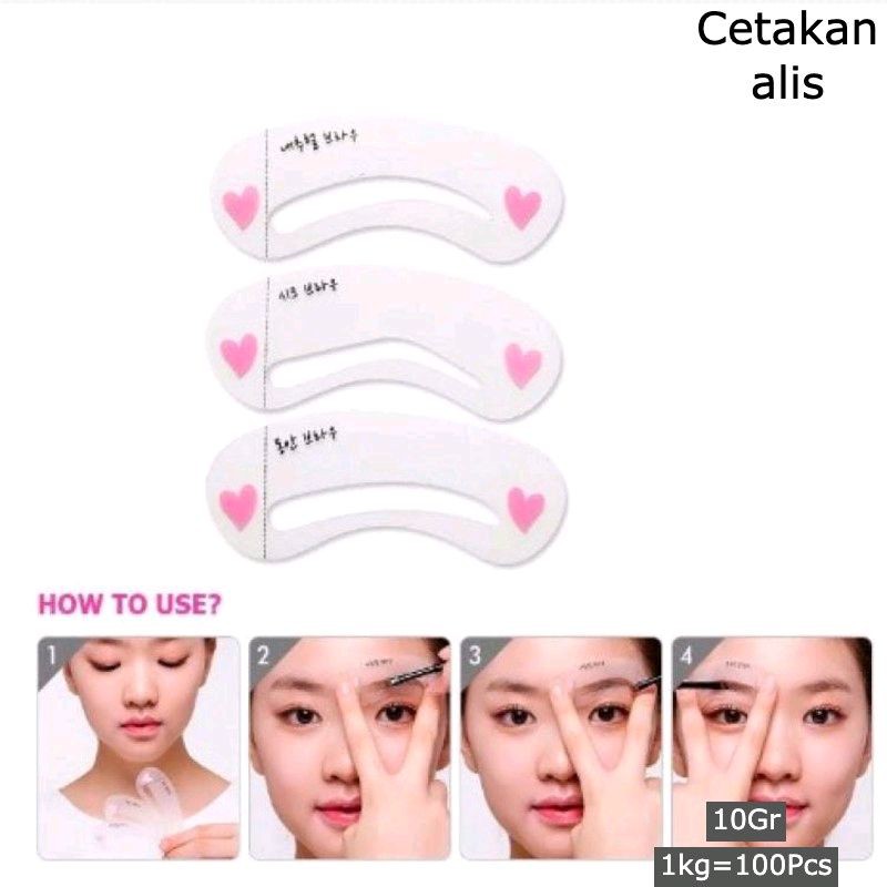 1 set isi 3lembar Kartu Cetakan Gambar Alis model kartu pensil alis pengaturan pensil alis