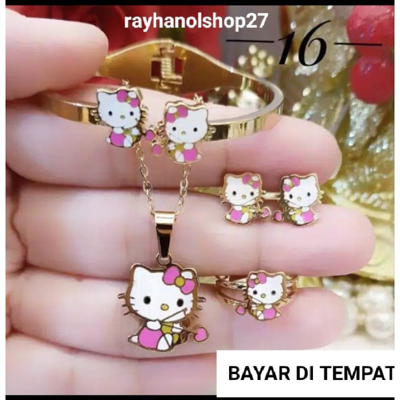 Set perhiasan anak Titanium Anti karat banyak pilihan warna