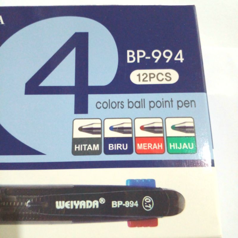 

Pulpen / Bolpen / Ballpoint 4 Warna Weiyada BP-994