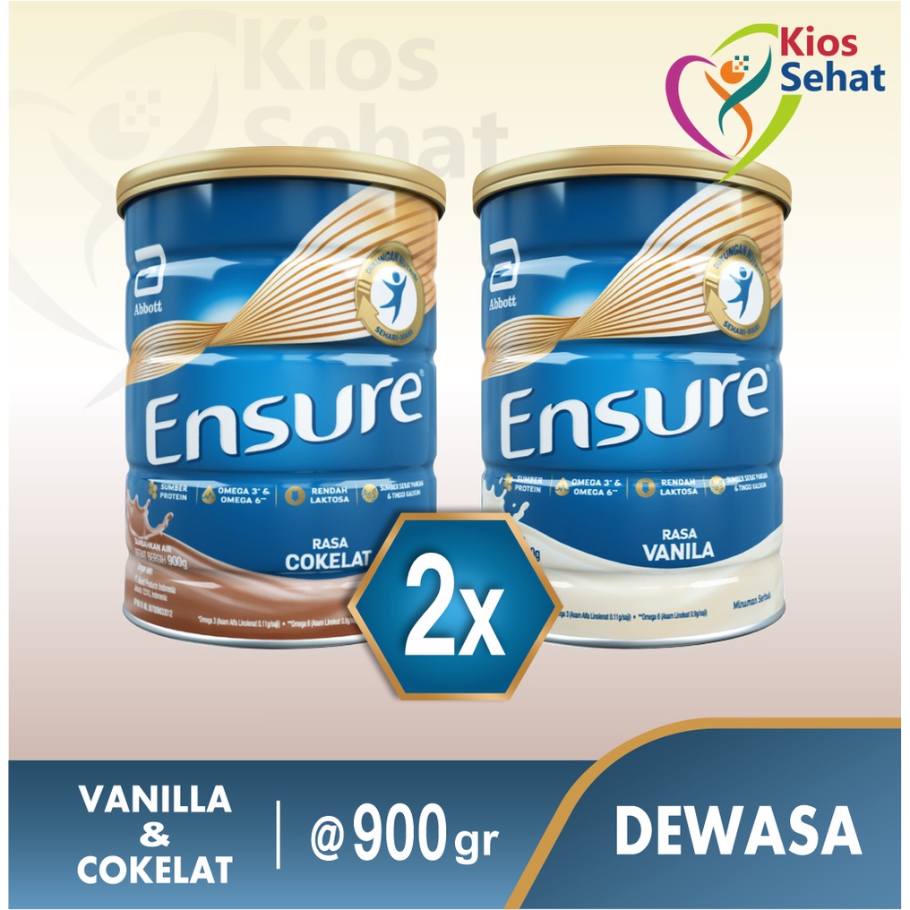 

Ensure [vanila & coklat] Mix 1800 gr - (@900gr x 2) Susu Nutrisi Dewasa Rendah Laktosa by: Abbott