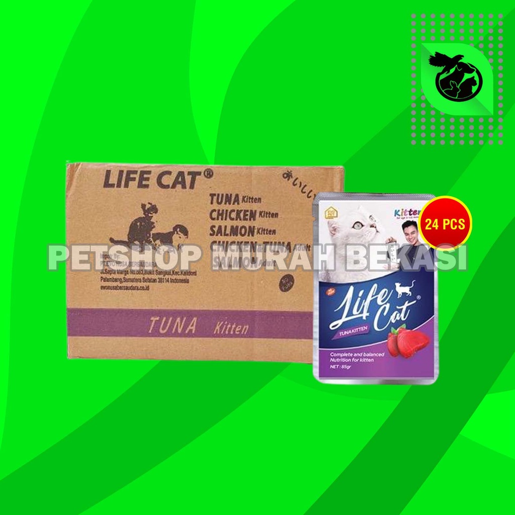 Makanan Basah Kucing Life Cat Sachet Pouch Grosir Dus isi 24 PCS 85 GR