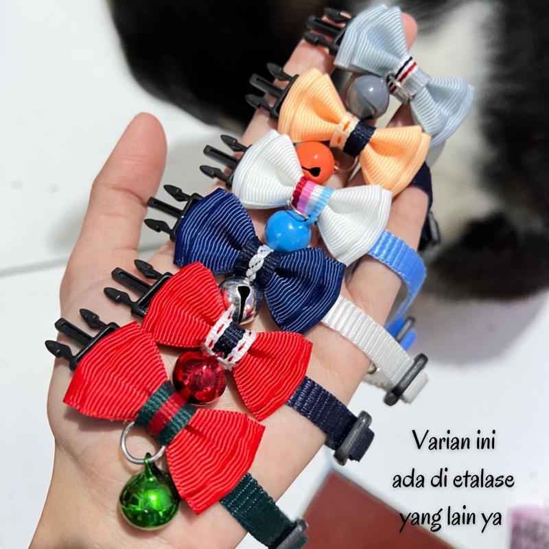Kalung Kucing Pita Mini Lonceng 14mm Kitten Adult by Miaw Miaw