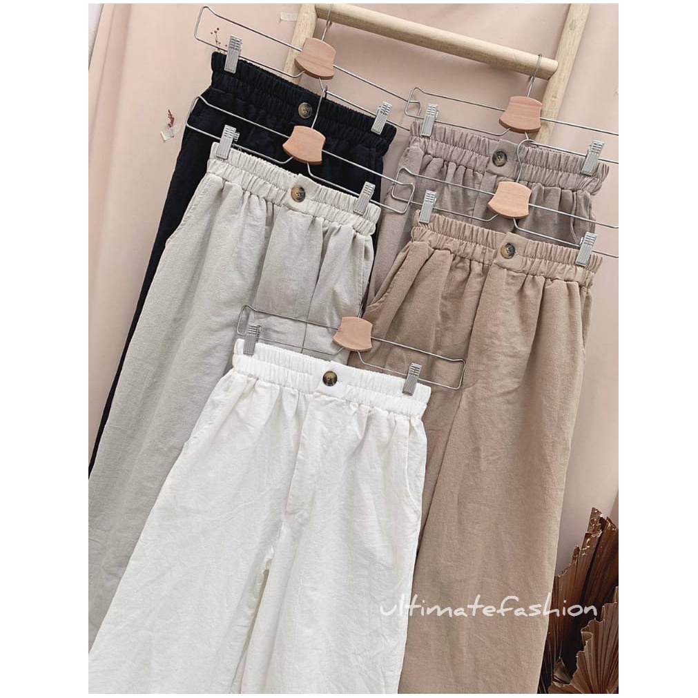 Kulot Linen Angel Premium Celana Basic Wanita 8288 INDY PANTS