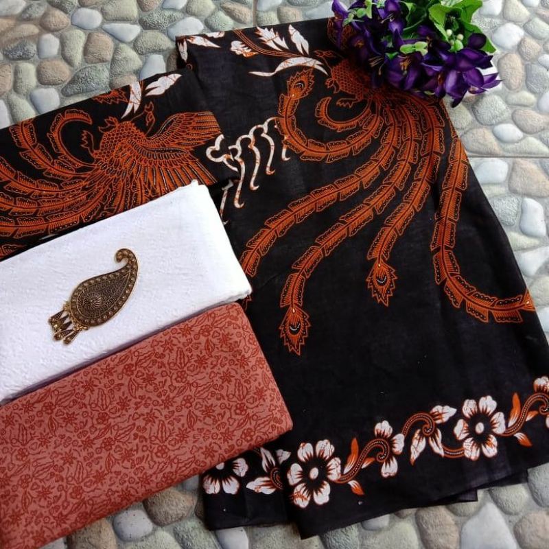 Kain Batik Jarik Kebaya Coupe Set Embos Katun Primis Sogan Lawasan Seragam Bridesmaid Wanita S.45