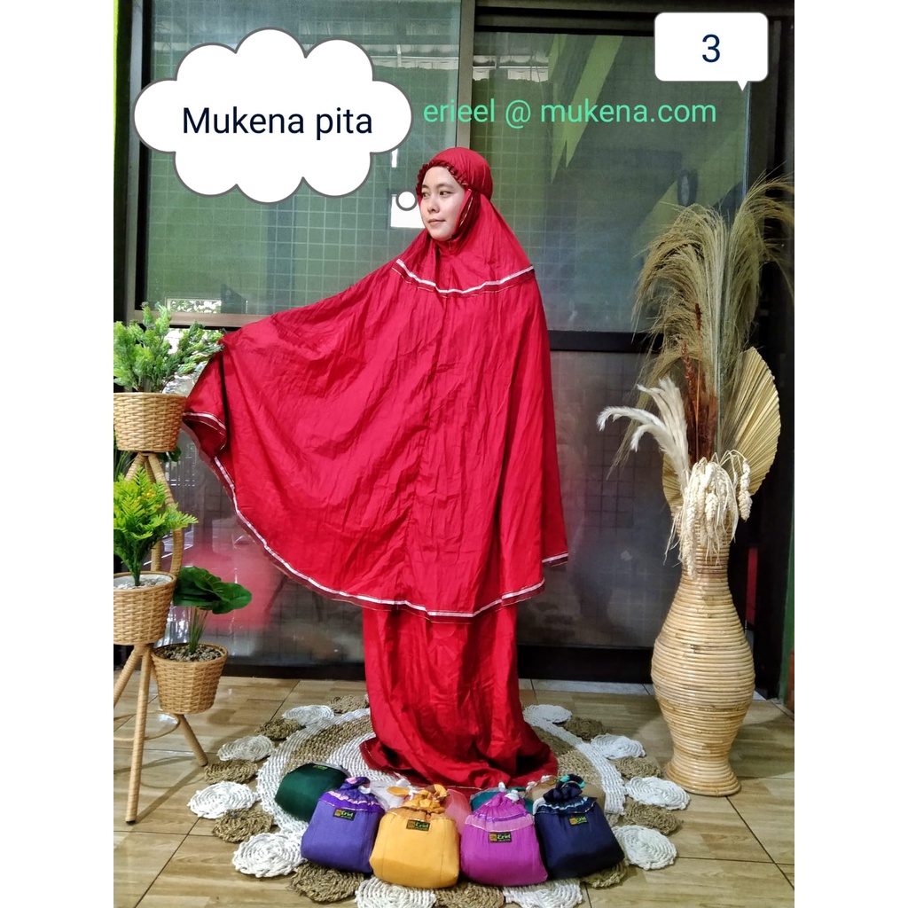 Grosir 3pc- Mukena Parasut Pita 3 Premium Super - Mukena Parasit Jumbo