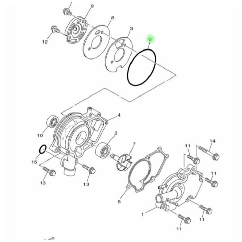 ORING WATER PUMP MX KING ASLI ORI YAMAHA 93210 84804