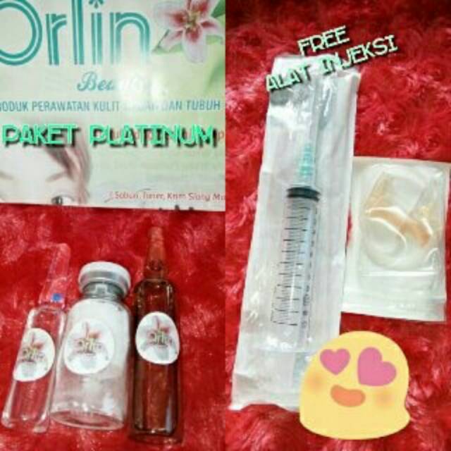 PAKET PLATINUM ORLIN BEAUTY SUNTIK INJEKSI VIT C COLLAGEN FREE ALAT INJEKSI